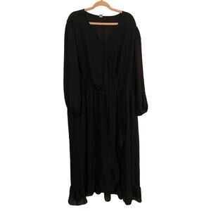 Old Navy Black Midi Dress - Ruffle Bottom - Size 4X